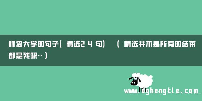 怀念大学的句子（精选24句） （精选并不是所有的结束都是残缺…）